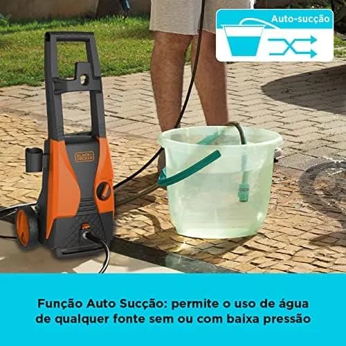 Black Decker Lavadora de Alta Pressão, Elétrica, com Mangueira, Função Auto Aspirante, Modelo PW1450TDL, 127V - Imagem 5 - Lavadora de Pressão