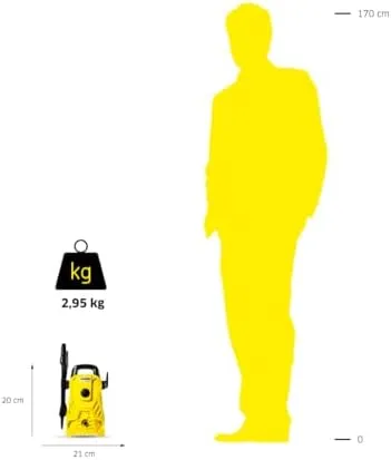 Lavadora de Alta pressão Kärcher Compacta 1500 PSI/Libras 1200W 300L/h com Aplicador de Detergente e Lança Regulável 127v - Imagem 2 - Lavadora de Pressão