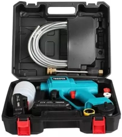 Lavadora De Alta Pressão Lavajato portatil A Bateria 21v Com 2 Baterias E Case Tssaper TLPB21 - Imagem 5 - Lavadora de Pressão