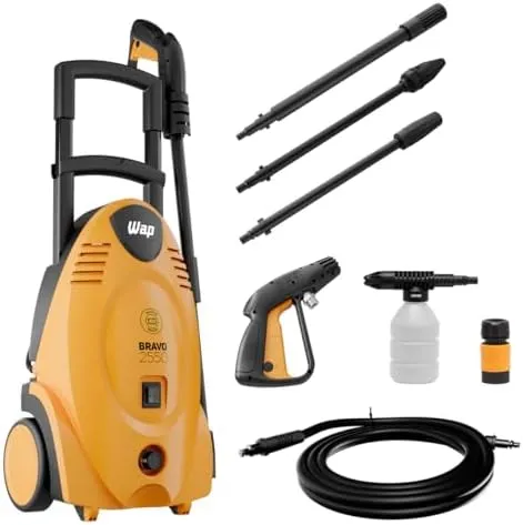 WAP Lavadora de Alta Pressão BRAVO 2550, Semi Intensivo, 360L/h, com Motor de Indução e Bico Regulável, 1700W 220V - Imagem 1 - Lavadora de Pressão